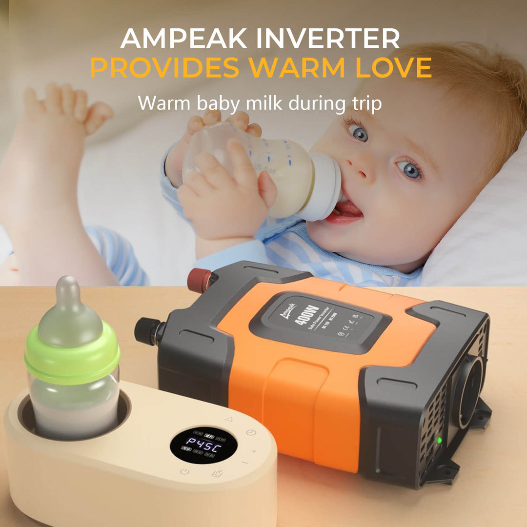 Ampeak 400W Power Inverter 12V to 220V | Car Plug & Dual USB Ports