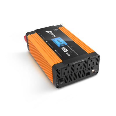 Ampeak 1200W/2400W Peak Pure Sine Wave Power Inverter（DC 12V to AC 110V）