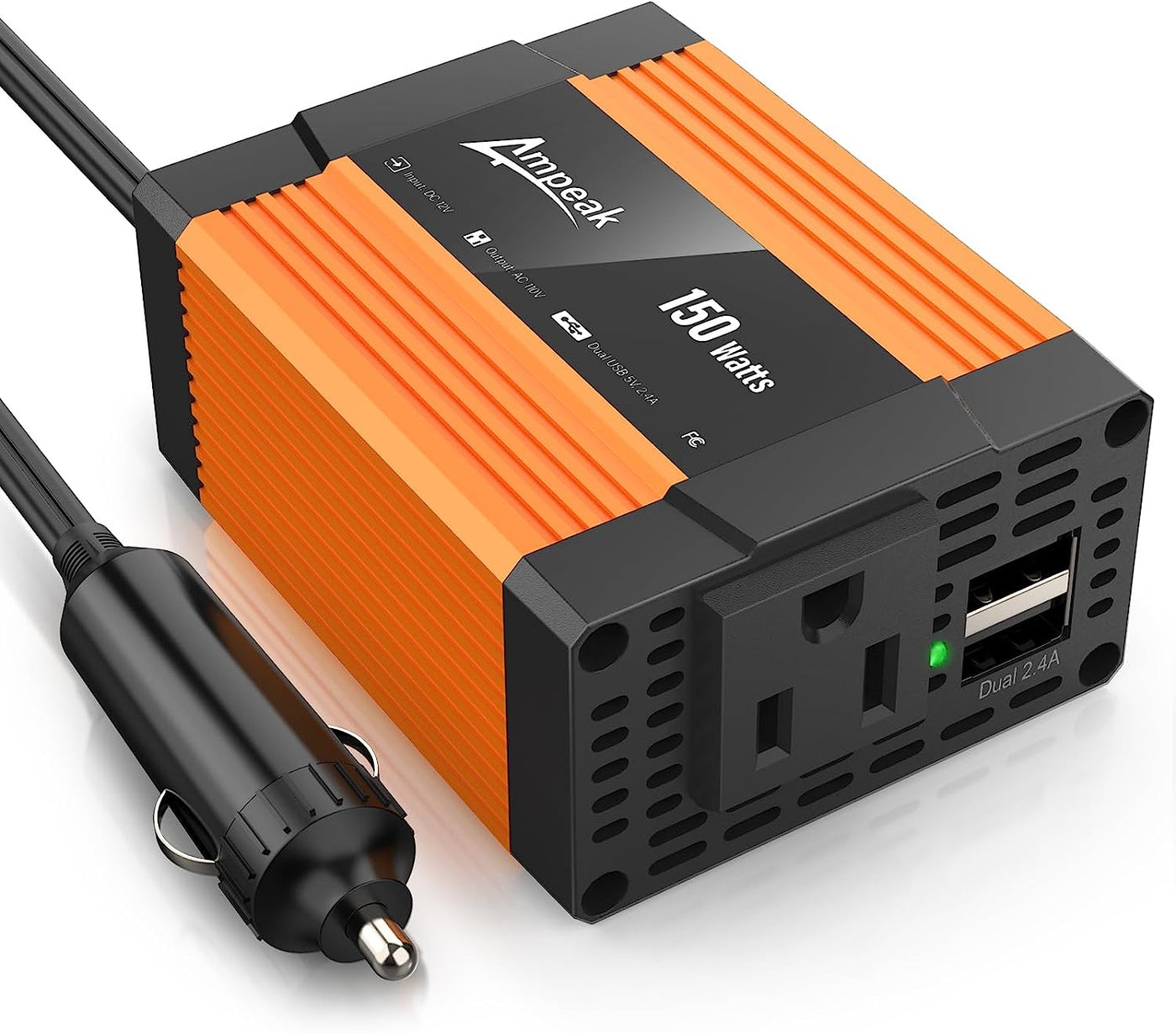 Ampeak 150W Car Power Inverter (DC 12V to AC 110V)