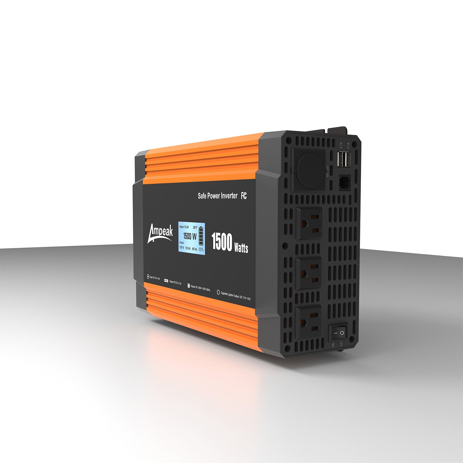 Power Inverter 6.2A USB Ports | Ampeak 1500W USB Inverter | Ampeak