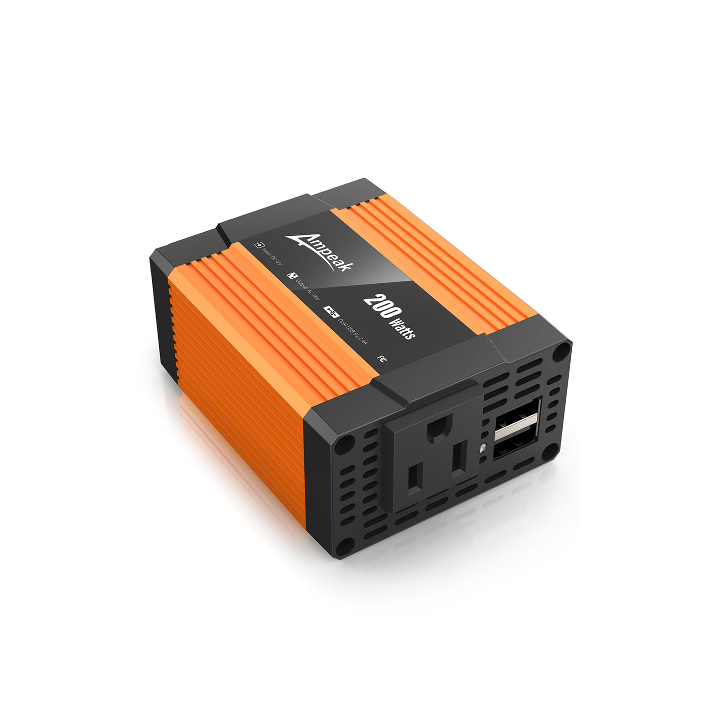 200W automotive voltage converter to 2x 230V, 4x USB, 400W peak